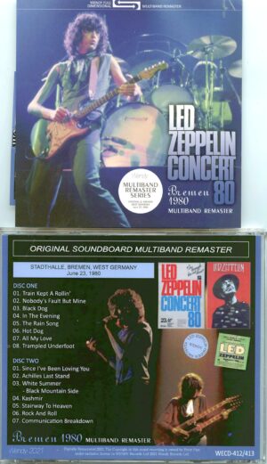 LED ZEPPELIN - Bremen 1980 Multiband Remaster ( 2 CD SET )( Wendy )  ( Stadthalle, Bremen, West Germany, June 23rd, 1980 )