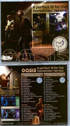 OASIS - A Perfect 10 For The Hometown Heroes ( 4 CD SET ) ( BAYSWATER )( Manchester Apollo, England, Oct 10th & 11th, 2001 )