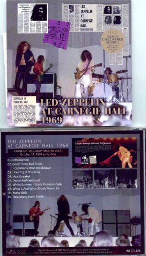 LED  ZEPPELIN - At Carnegie Hall 1969  ( 1 CD ) ( Wendy )( Carnegie Hall, New York, USA, October 17th, 1969 )