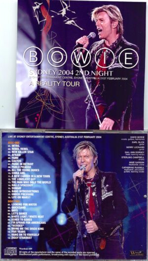 DAVID  BOWIE - SYdney 2004 2nd Night ( 2 CD SET ) ( WARDOUR ) ( Sydney Entertainment Centre, Sydney, Australia, Feb 21st, 2004 )
