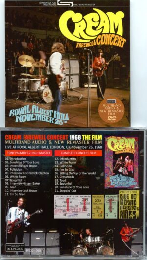 Eric Clapton - Farewell Concert 1968 The Film ( DVD ) ( CREAM at Royal Albert Hall, London, UK, Nov 26th, 1968 ) ( 1 DVD ) ( Multiband PADDINGTON )