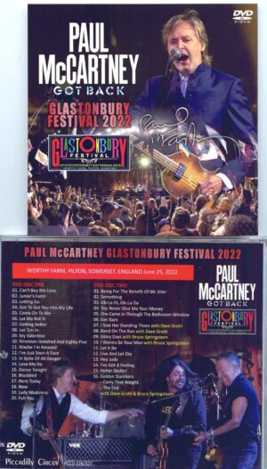 Paul McCartney - Got Back Back Glasstonbury Festival 2022 ( 2 DVD SET ) ( Piccadilly Circus ) ( Pilton, Somerset, UK, June 25th, 2022 )