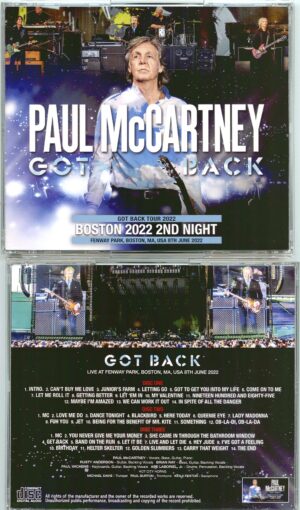 Paul McCartney - Got Back Boston 2022 2nd Night ( 3 CD SET ) ( Live at Fenway Park, Boston, MA, USA, Jun 8th, 2022 )