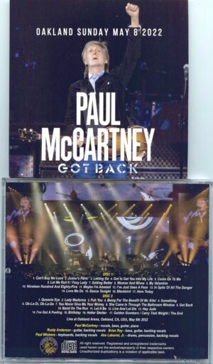 Paul McCartney - Got Back Oakland Sunday May 8th, 2022 ( 2 CD SET ) ( Live at The Oakland Arena, California, USA )