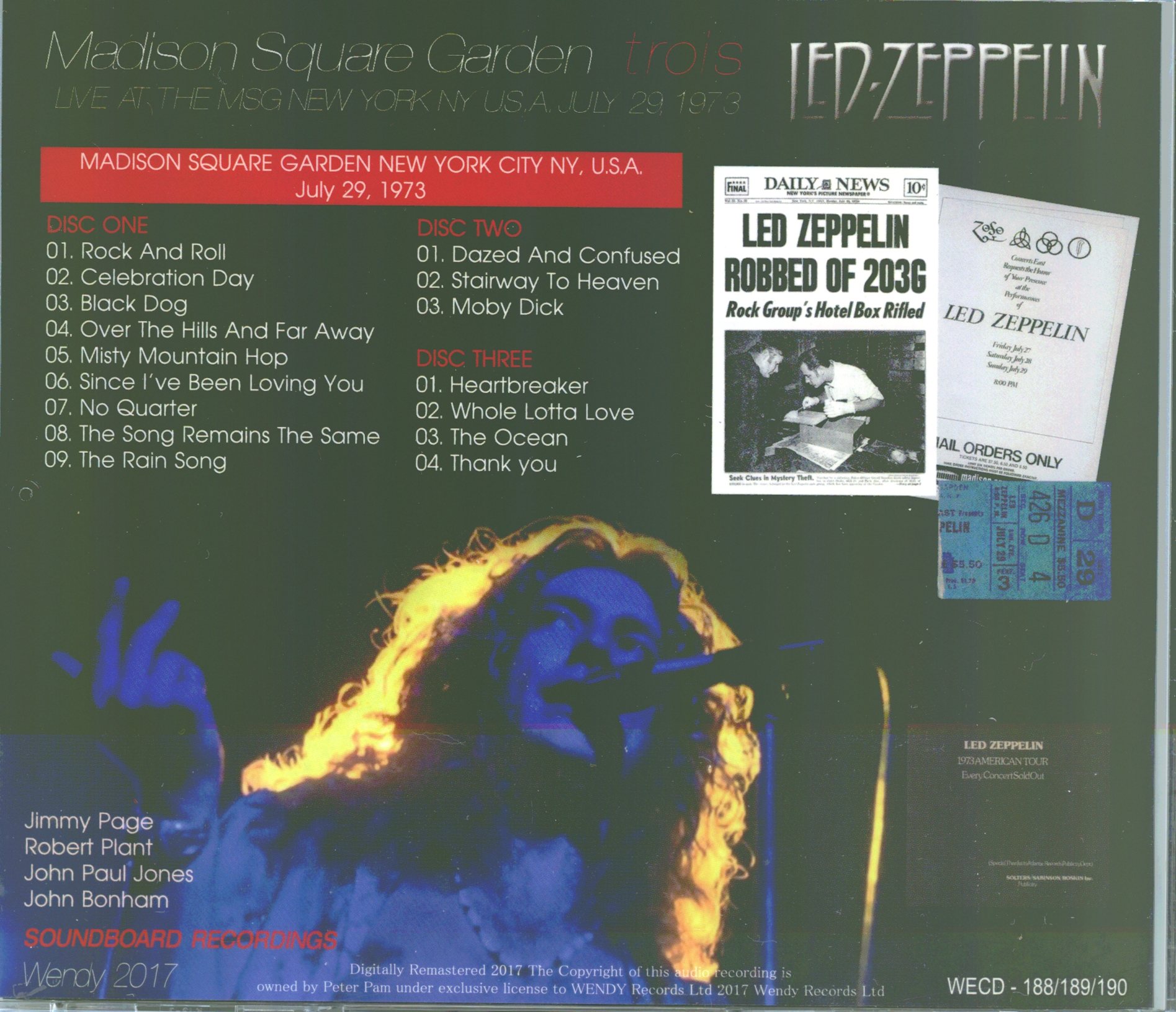 Led Zeppelin (3/Cd) Madison Square Garden Trois