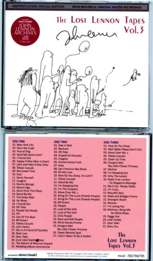 John Lennon - The Lost Lennon Tapes Vol. 3  ( 3 CD SET )  ( 2023 Misterclaudel )