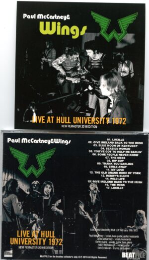 Paul McCartney - Live At Hull University 1972 ( BEATFILE )( 1 CD )  ( Hull University, Hull, UK, February 11th, 1972 )