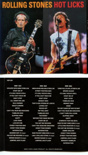 The Rolling Stones - HOT LICKS ( 6 CD SET ) ( Vinyl Gang ) ( Live in Sunrise, Miami & Atlanta, USA, October 22nd, 23rd & 26th, 2002 )