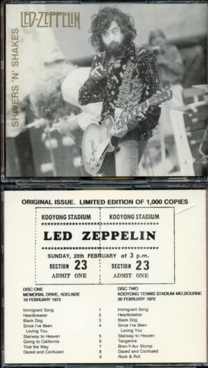 Led Zeppelin - Shivers N Shakes ( 2 CD ) ( Live at Kooyong Stadium, Melbourne, Australia , February 19th & 20th, 1972 )