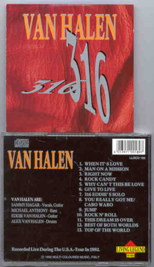 Van Halen - 316   ( Live in U.S.A. 1992 )  ( Living Legend )