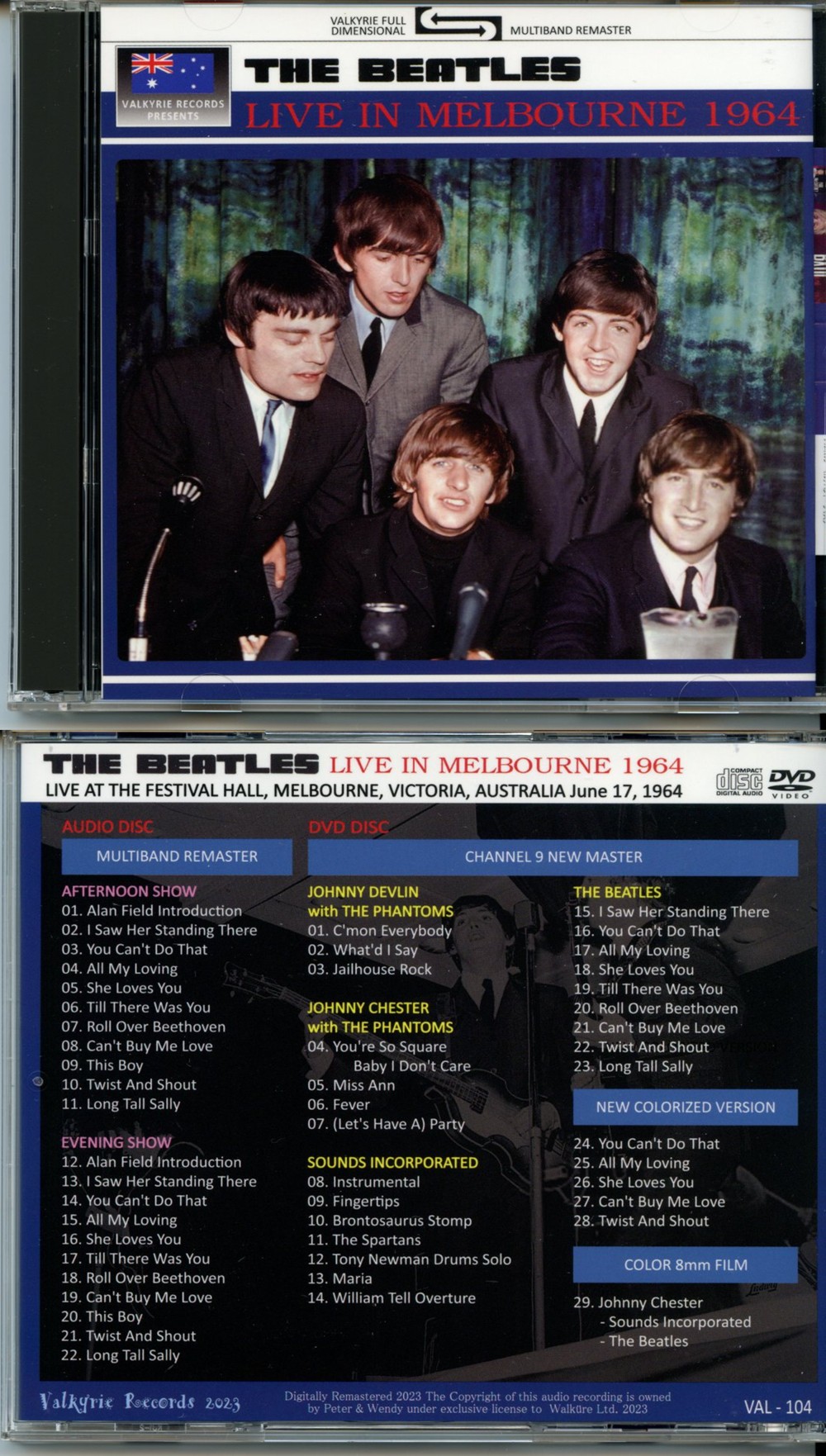 The Beatles - Live in Melbourne 1964 ( 1 CD / 1 DVD SET ) ( Valkyrie ) (Festival Hall, Melbourne, Australia, June 17th, 1964 )