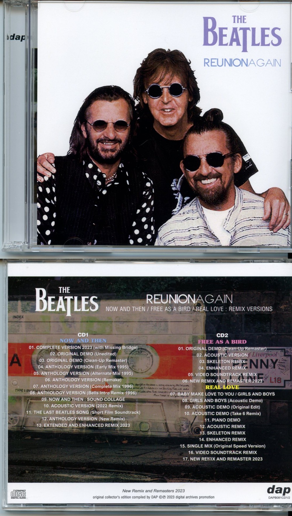 The Beatles - Reunion Again ( 2 CD SET ) ( 2023 DAP ) ( Now & Then, Free As A Bird, Real Love Remix Versions )