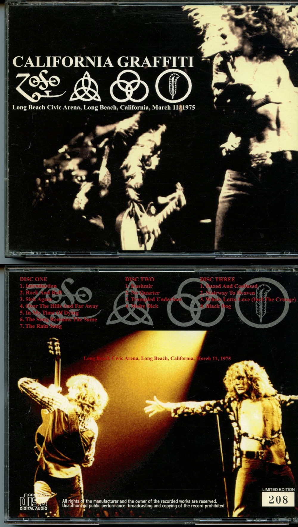 Led Zeppelin - California Graffiti ( 3 CD SET ) ( Long Beach Civic Arena, Long Beach, CA, USA, March 11th, 1975 )