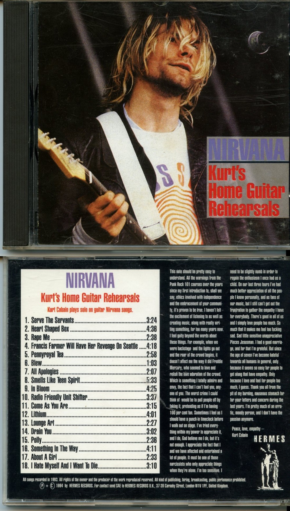 Nirvana - Kurt's Home Guitar Rehearsals ( Nirvana Songs Played on Solo Guitar by Kurt Cobain )