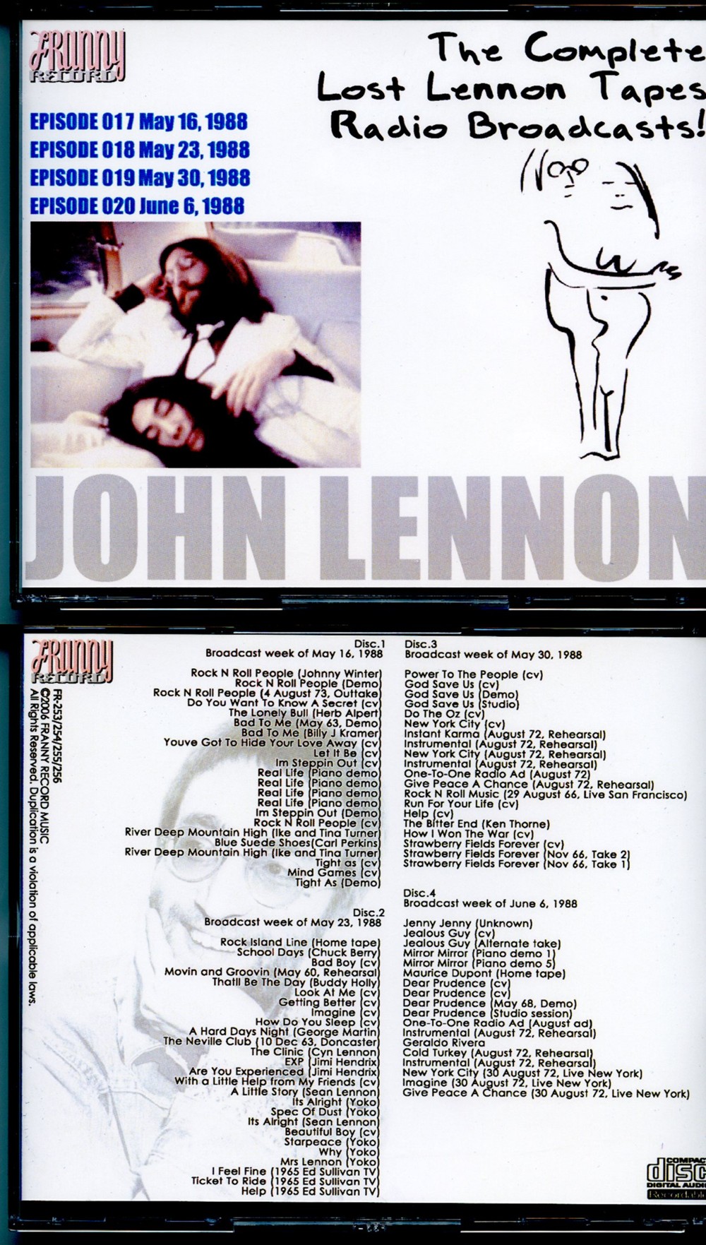 John Lennon - The Complete Lennon Tapes Rdio Broadcasts Vol 1 ( 4 CD SET ) ( Westwood One COMPLETE Radio broadcast 1988 - Episodes 017-018-019-020 )