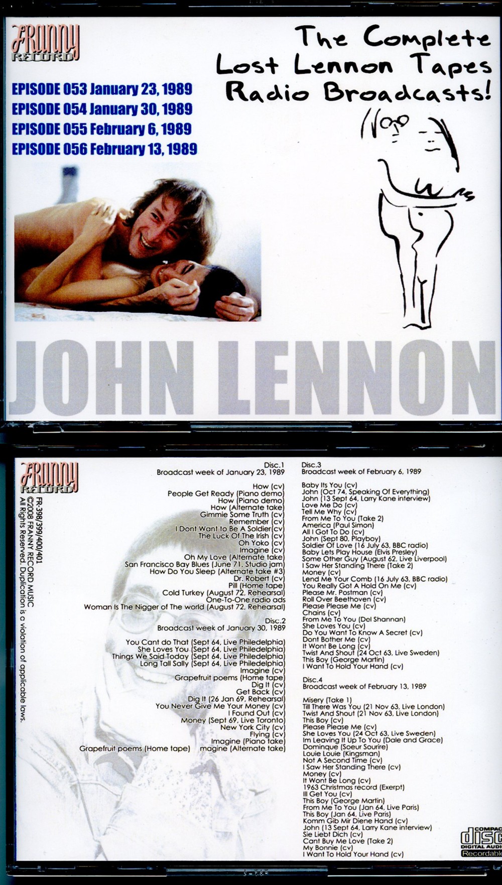 John Lennon - The Complete Lennon Tapes Rdio Broadcasts Vol 1 ( 4 CD SET ) ( Westwood One COMPLETE Radio broadcast 1988 - Episodes 053-054-055-056 )