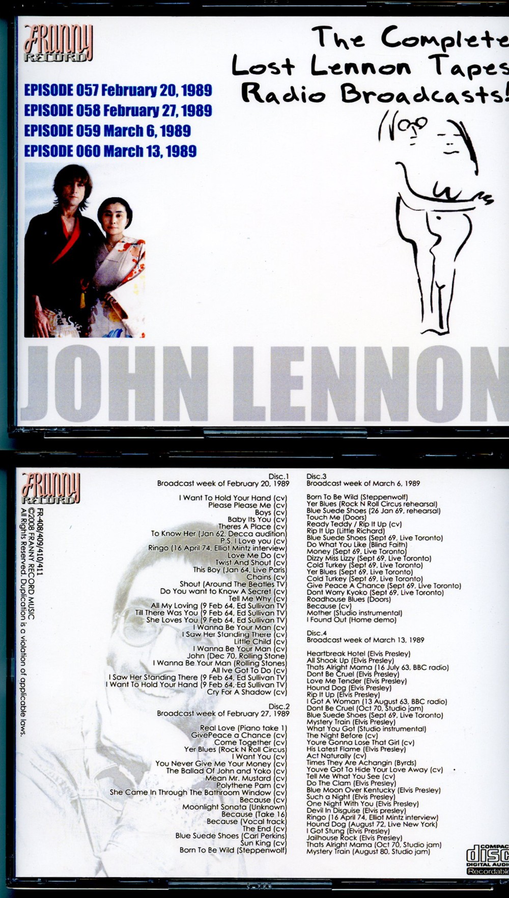 John Lennon - The Complete Lennon Tapes Rdio Broadcasts Vol 1 ( 4 CD SET ) ( Westwood One COMPLETE Radio broadcast 1988 - Episodes 057-058-059-060 )