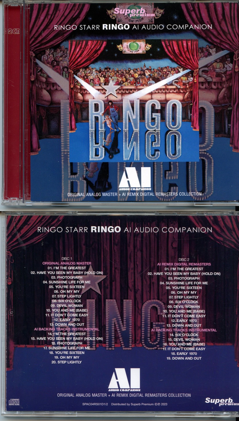 Ringo Starr - Ringo AI Audio Companion ( 2023 Superb ) ( 2 CD SET ) (Original Analog Master + AI Remix Digital Remasters Collection )