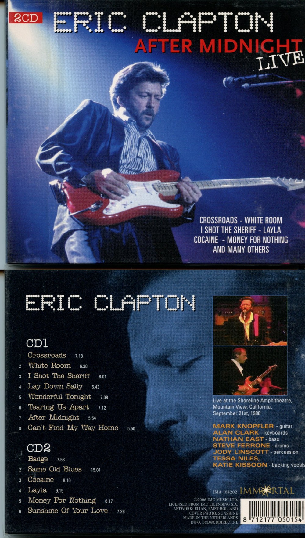 Eric Clapton - After Midnight Live ( 2 CD SET ) ( Shoreline Amphitheatre, Mountain View, CA, USA, September 21st, 1988 )