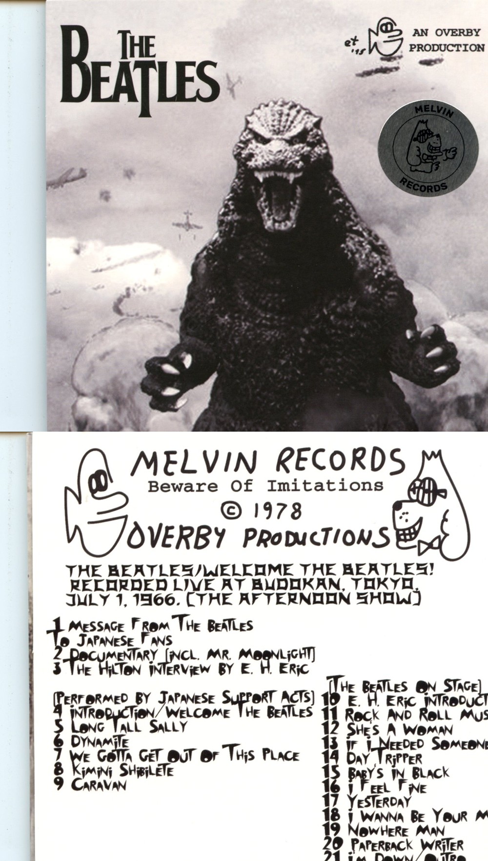 The Beatles - Godzilla ( Melvin Records ) ( Live at Budokan , July 1st, 1966 , Afternoon Show )