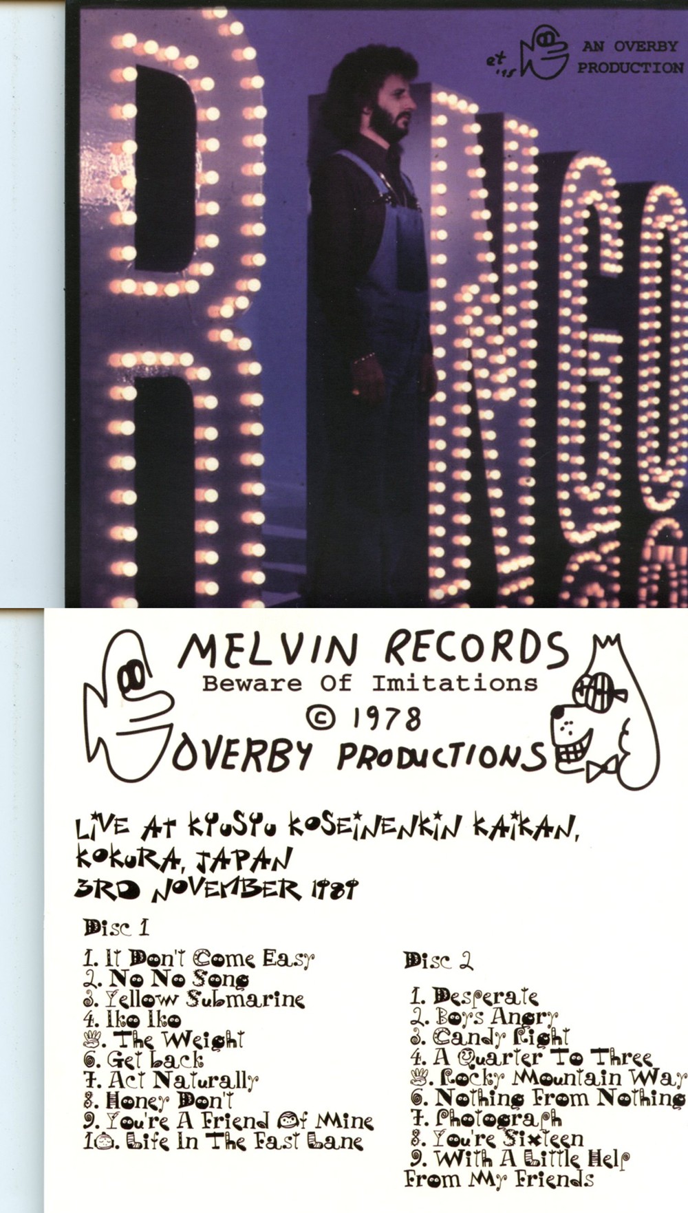 Ringo Starr - Ringo Live at Kokura , Japan ( 2 CD SET ) ( Melvin records ) ( Live at