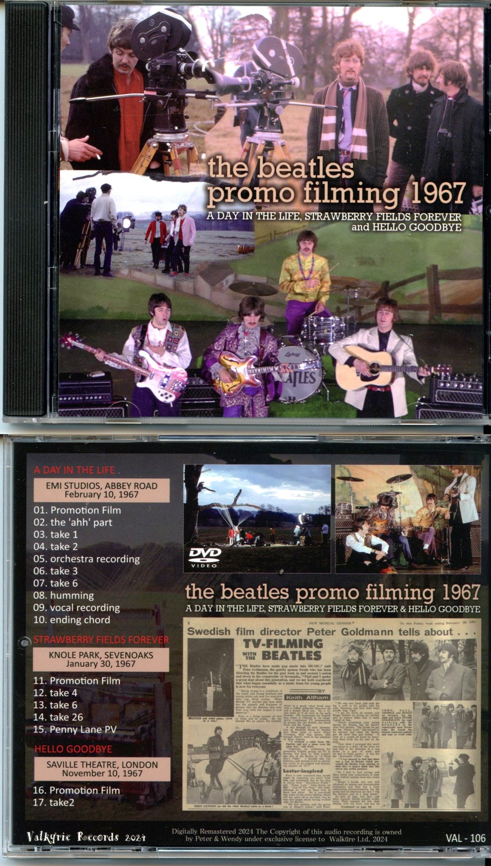 The Beatles - Promo Filming 1967 ( 1 DVD ) ( Valkyrie ) ( A Day In The Life - Strawberry Fields - Hello Goodbye )