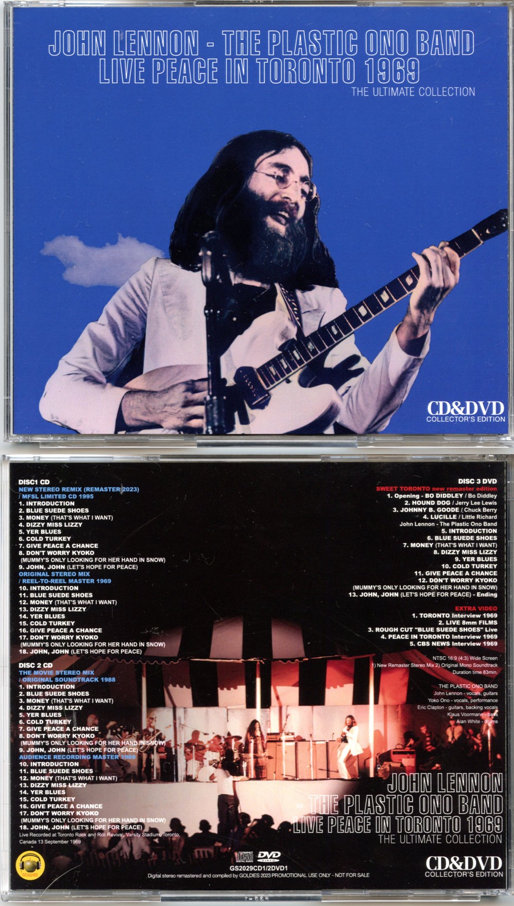 John Lennon - Live Peace In Toronto 1969 The Ultimate Collection ( 2 CD - 1 DVD )( 2024 GOLDIES ) ( Remix And Remaster 2023, Original, Movie And MFSL Stereo Mixes, Plus Show and Extra DVD Footage )