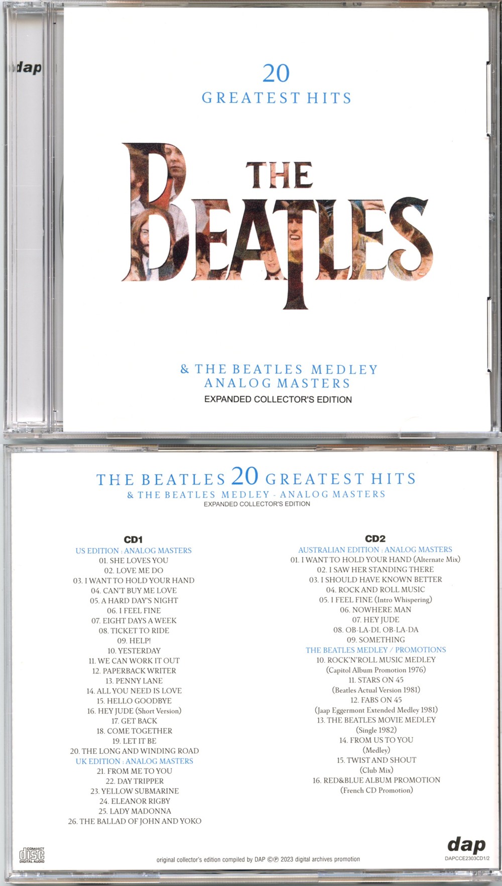 The Beatles - 20 Greatest Hits ( 2 CD SET ) ( 2023 DAP ) ( Fully Expanded Collector's Edition )