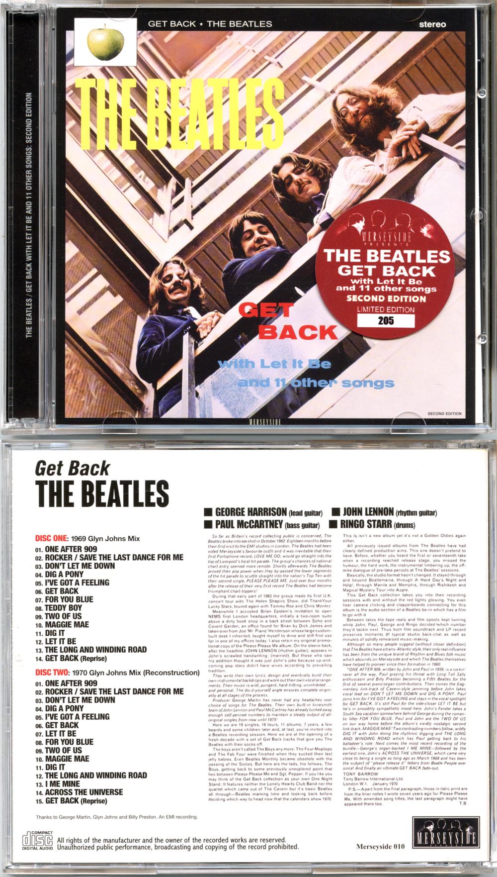 The Beatles - Get Back With Let It Be and 11Other Songs Second Edition ( 2 CD ) ( 2024 Merseyside )