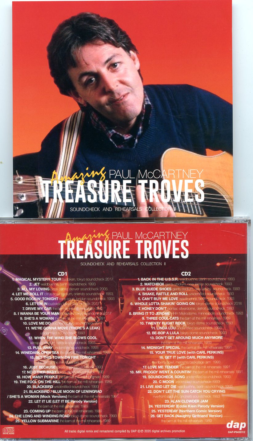 Paul Mccartney - Treasures Troves Amazing ( 2 CD SET ) ( Soundcheck and Rehearsals Collection ) ( DAP )