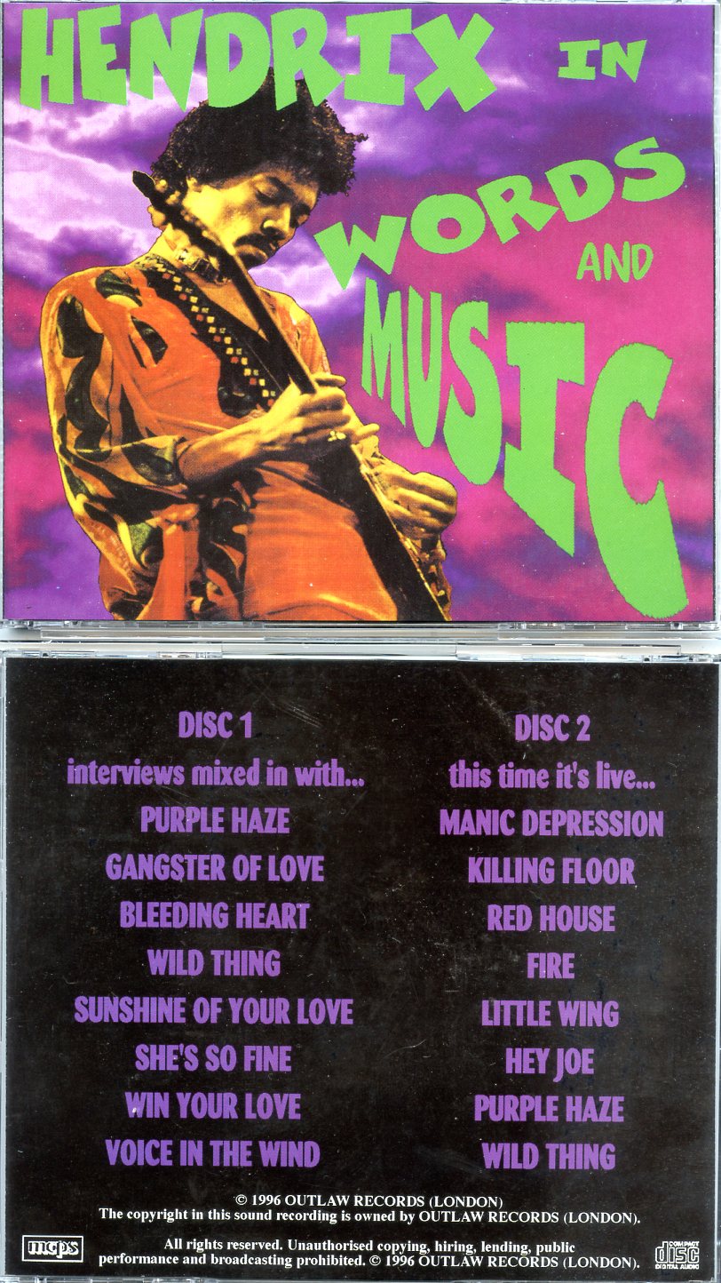 Jimi Hendrix - In Words And Music ( 2 CD SET ) ( Outlaw Records ) ( Live Performances and studio talk with interviews )