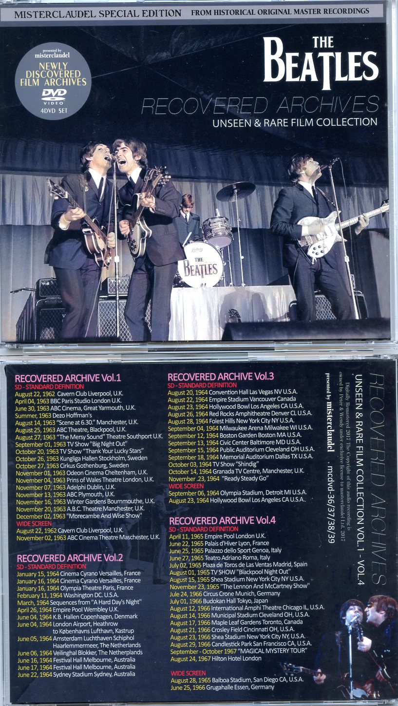 The  Beatles - Recovered Archives ( 4 DVD SET )  ( Misterclaudel ) ( Newly Discovered Film Archives )