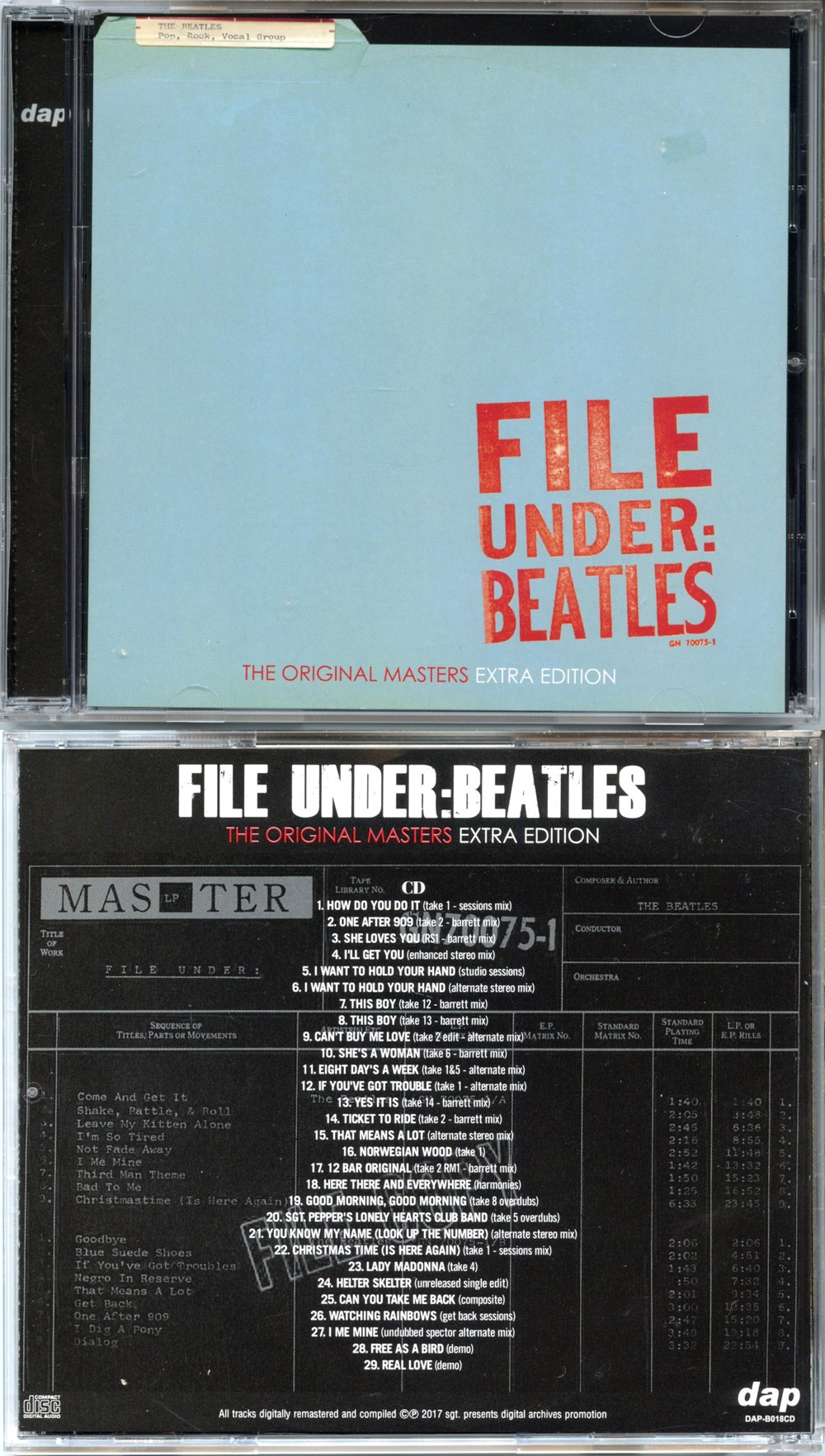 THE BEATLES - File Under Beatles ( The Original Masters Extra Edition ( DAP )