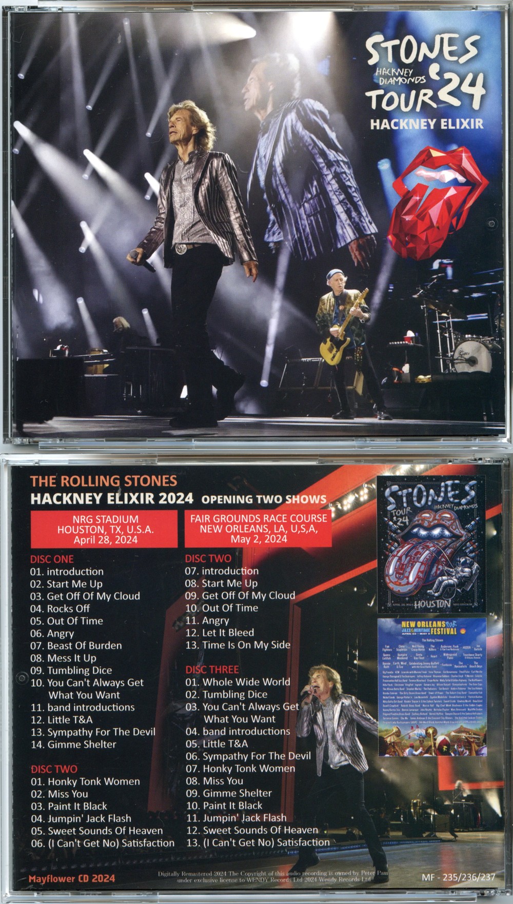 The Rolling Stones - Hackney Elixir 2024 ( 3 CD SET ) ( 2024 MAYFLOWER ) ( Houston April 28th & New Orleans May 2nd, 2024 )
