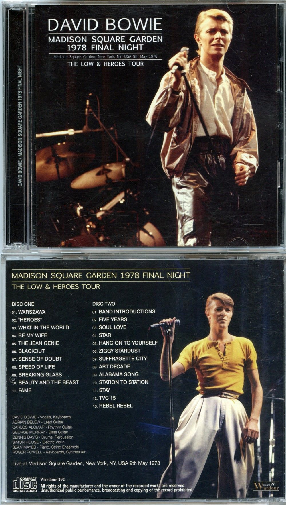 DAVID BOWIE - Madison Square Garden 1978 Final Night ( 2 CD SET ) ( Wardour ) ( MSG, New York, USA, May 9th, 1978 )