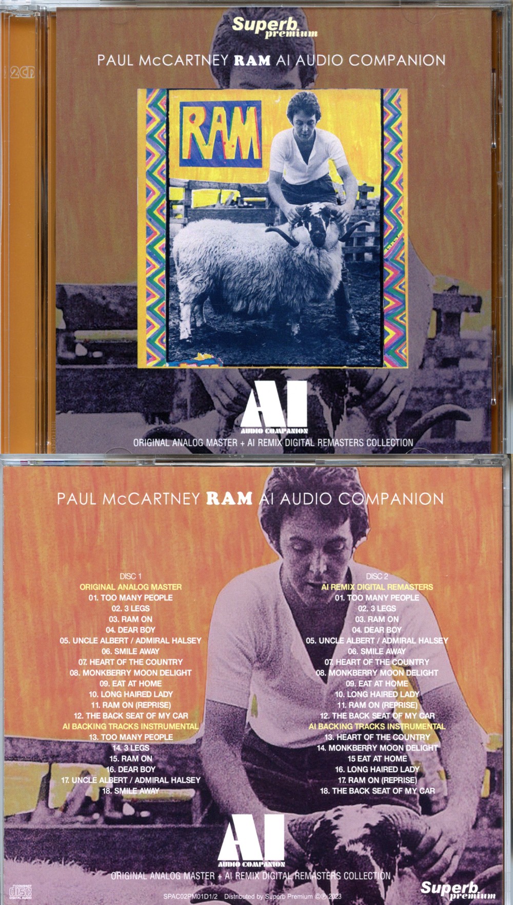 Paul McCartney - Ram AI Audio Companion ( 2 CD SET ) ( Superb Premium ) ( Original Analog - AI Remix Digital Collection )