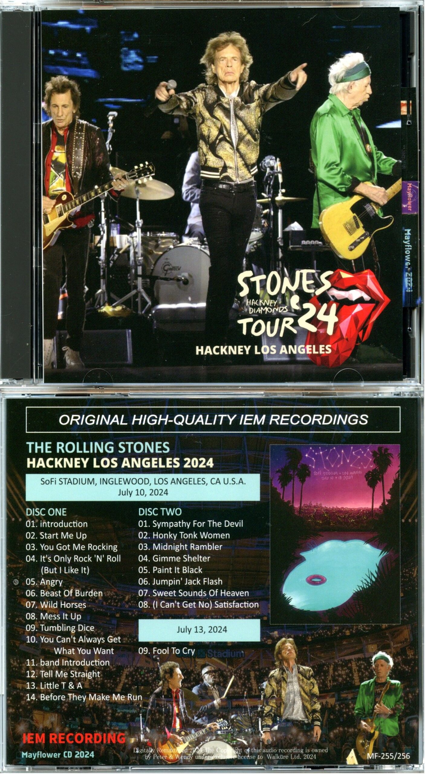 The Rolling Stones - Hackney Los Angeles 2024 ( 2 CD SET ) ( MAYFLOWER ) ( Sofi Stadium, Inglewood, Los Angels, CA, USA, July 10th, 2024 )