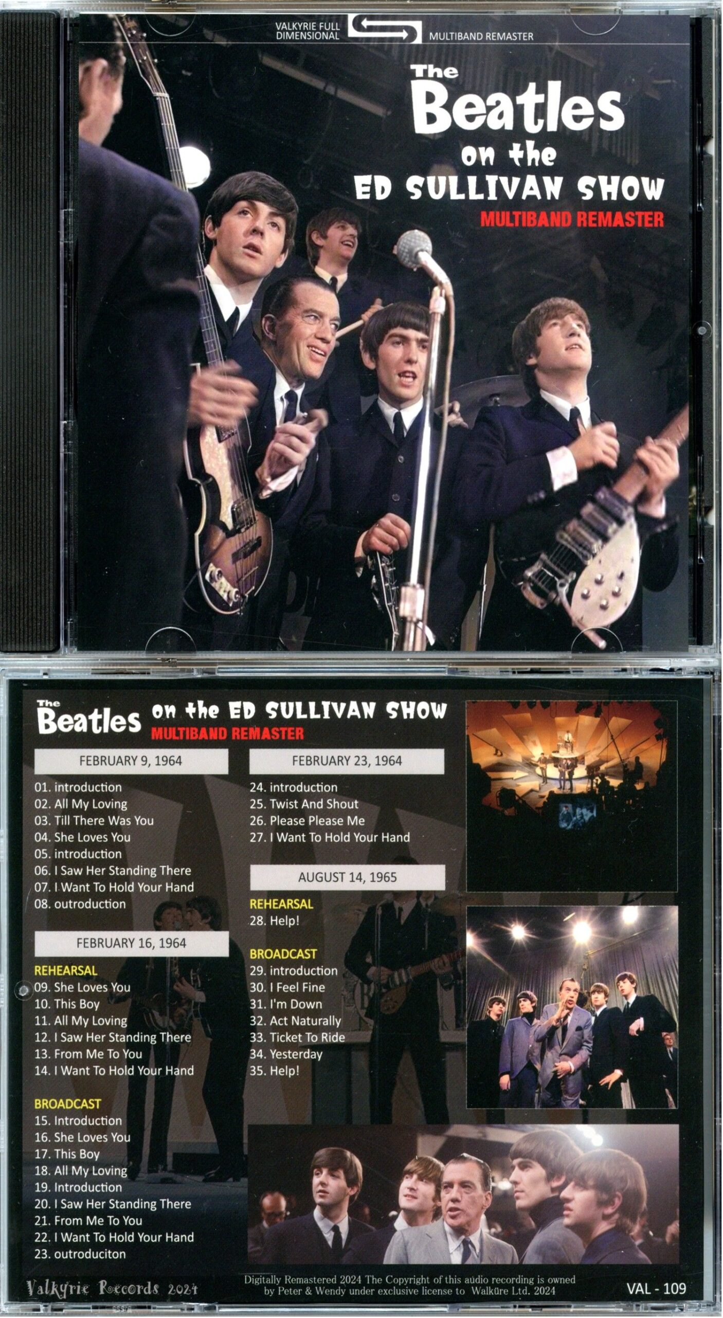 The Beatles - On The Ed Sullivan Show Multiband Remaster (Valkyrie ) (February 9th, 16th & 23rd, 1964 plus August 14th, 1965 )