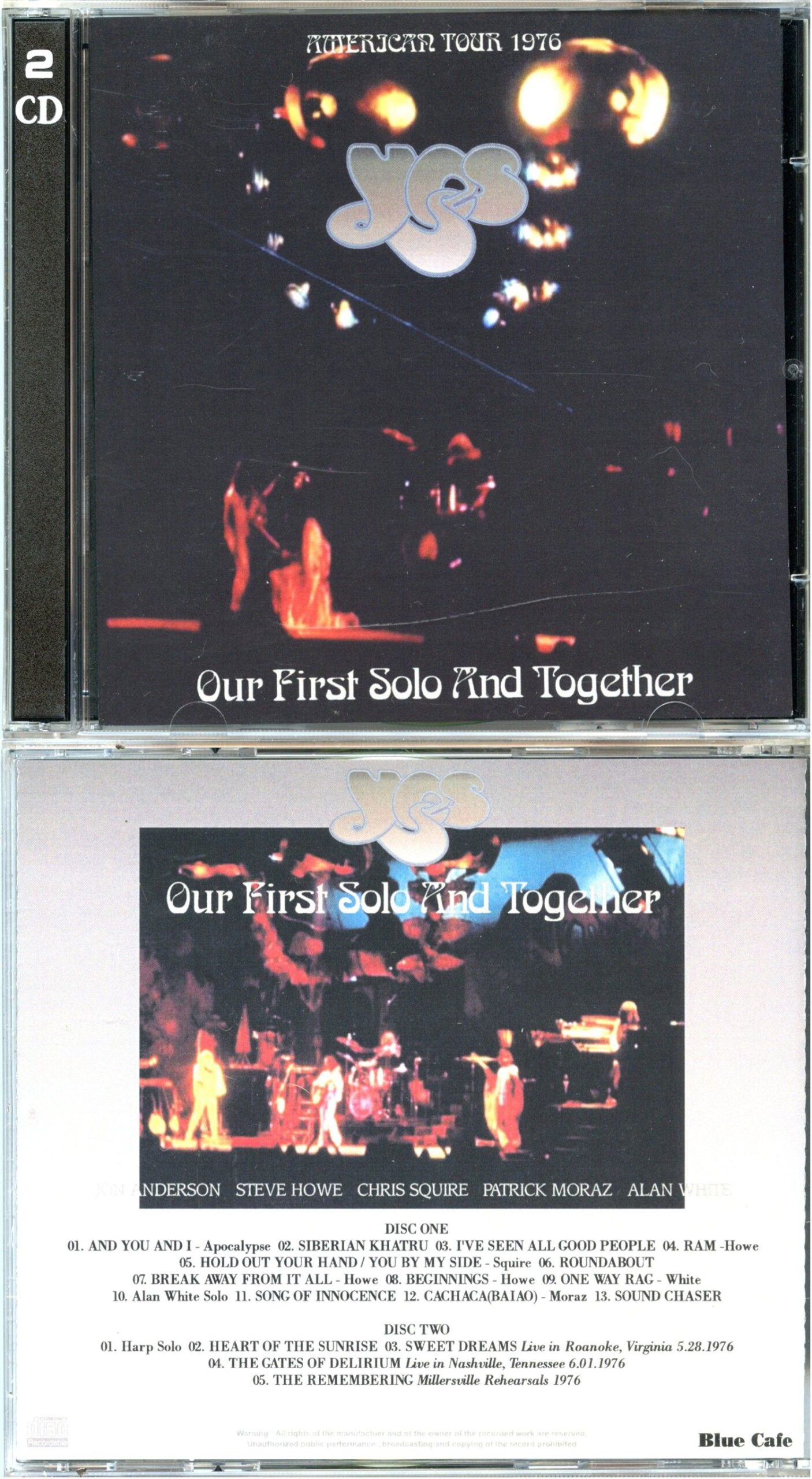 YES - Our First Solo And Together ( 2 CD SET ) ( Blue Cafe ) ( American Tour 1976 )