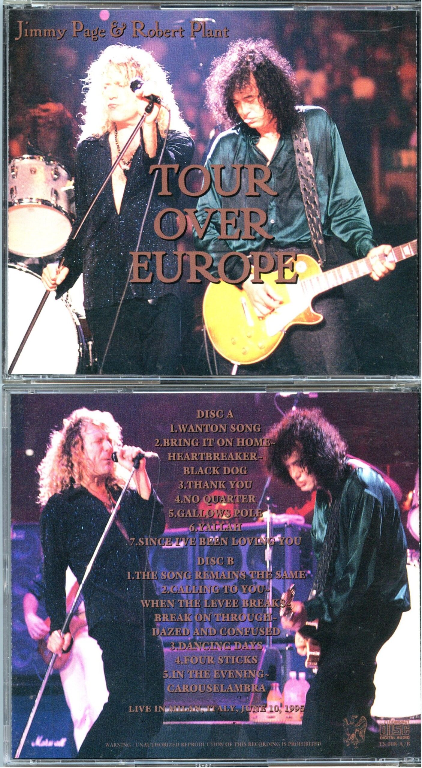 LED ZEPPELIN - Page And Plant - Tour Over Europe ( 2 CD SET ) ( Milan , Italy, June 10th, 1995 )