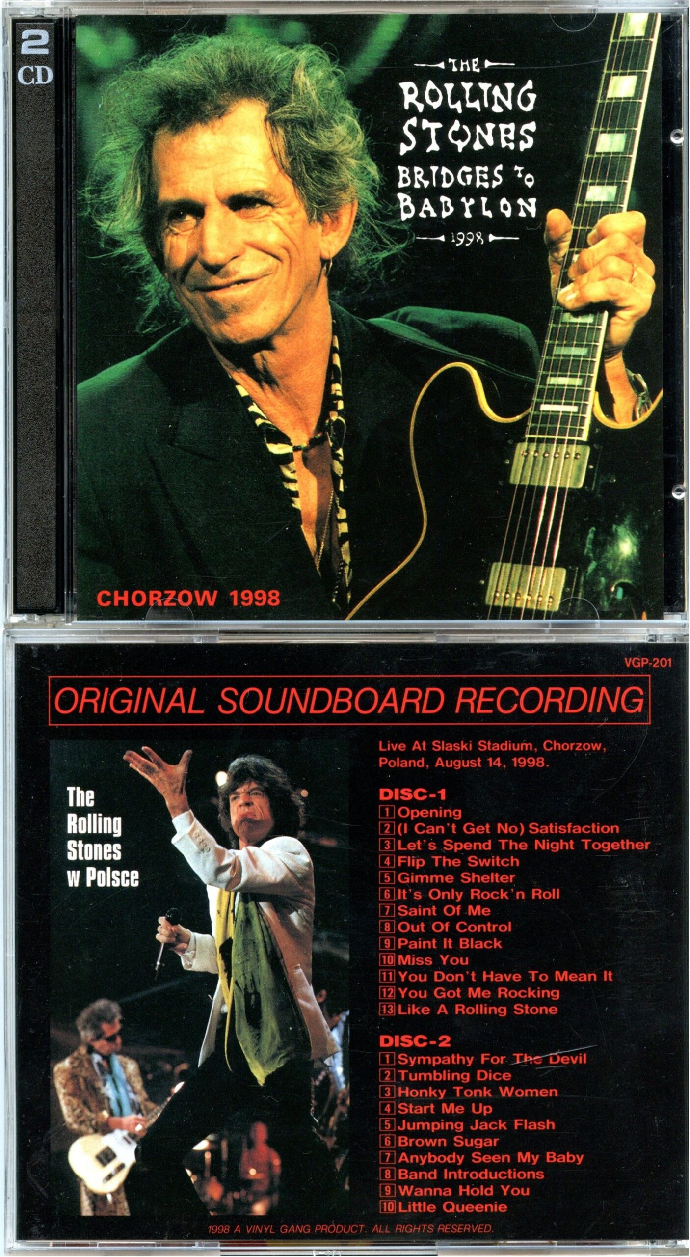 THE ROLLING STONES - Chorzow 1998 ( 2 CD SET ) ( Vinyl Gang ) ( Slaski Stadium, Chorzow, Poland, August 14th, 1998 )