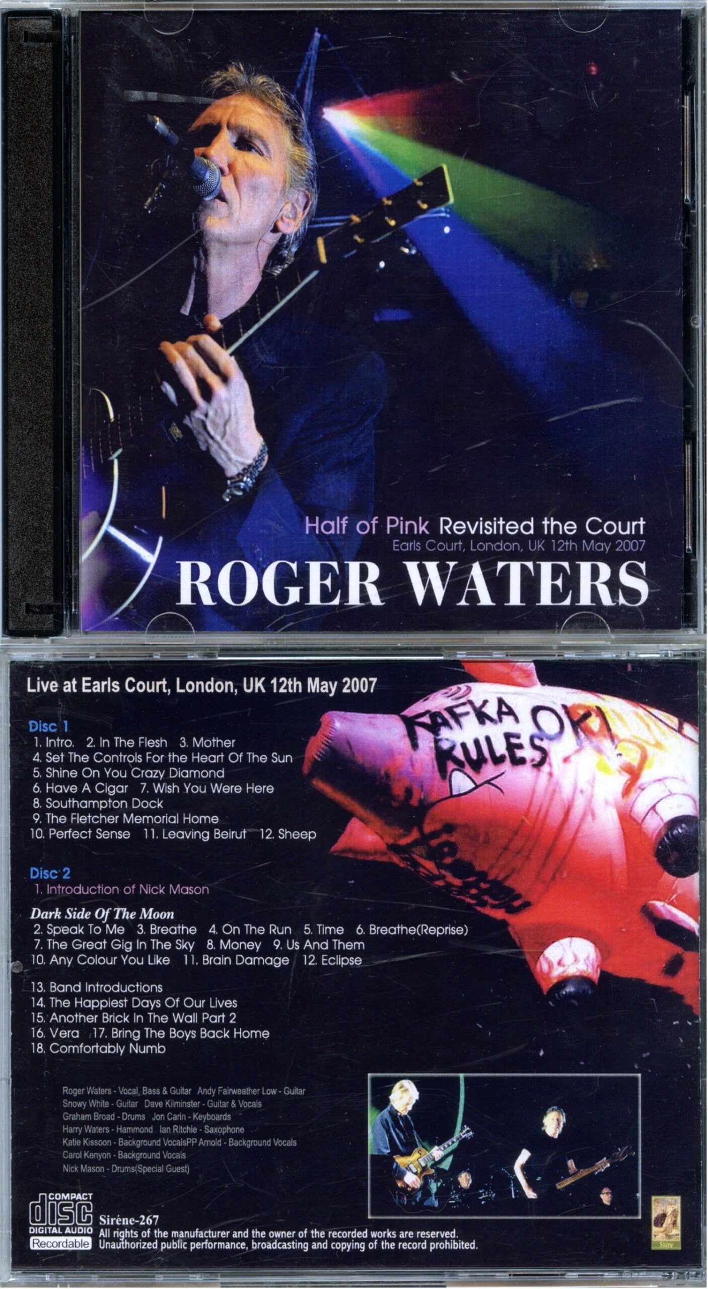 ROGER WATERS - Half Of Pink Revisited The Court ( 2 CD SET ) ( Live at Earl's Court, London, UK, May 12th, 2007 )