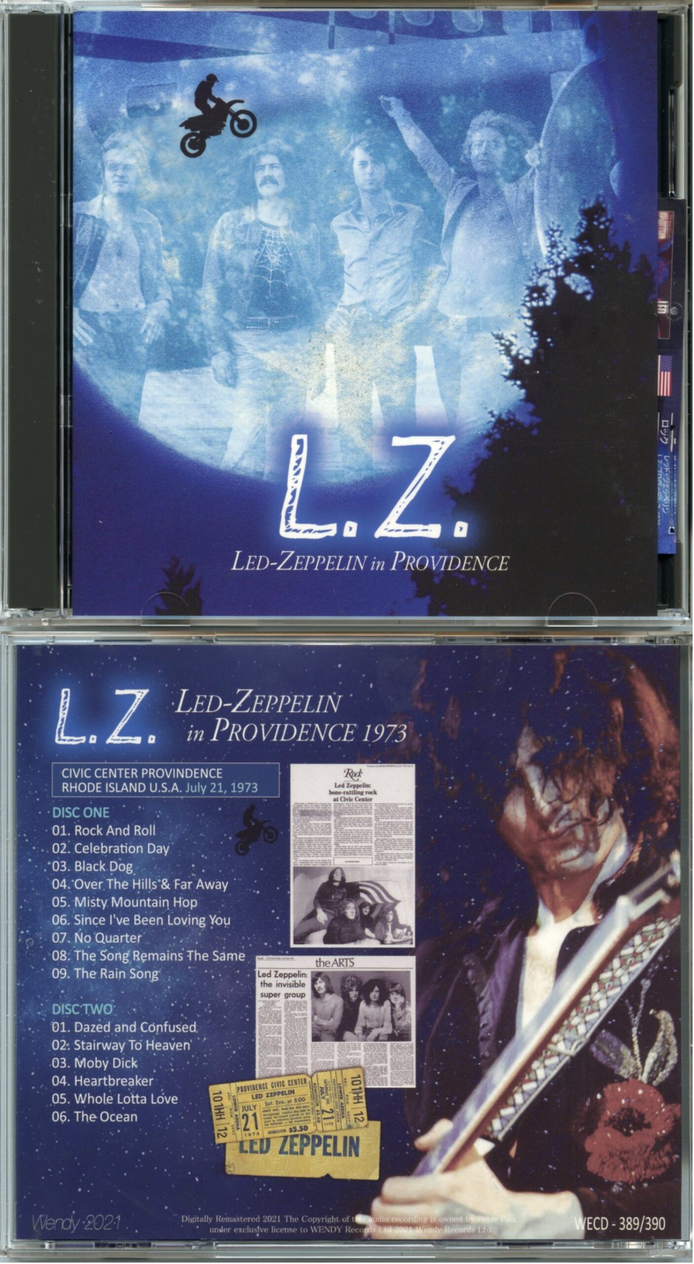 Led Zeppelin - In Providence 1973 ( 2 CD SET ) ( WENDY )( Civic Center Providence, Rhode Island, USA, July 21st, 1973 )