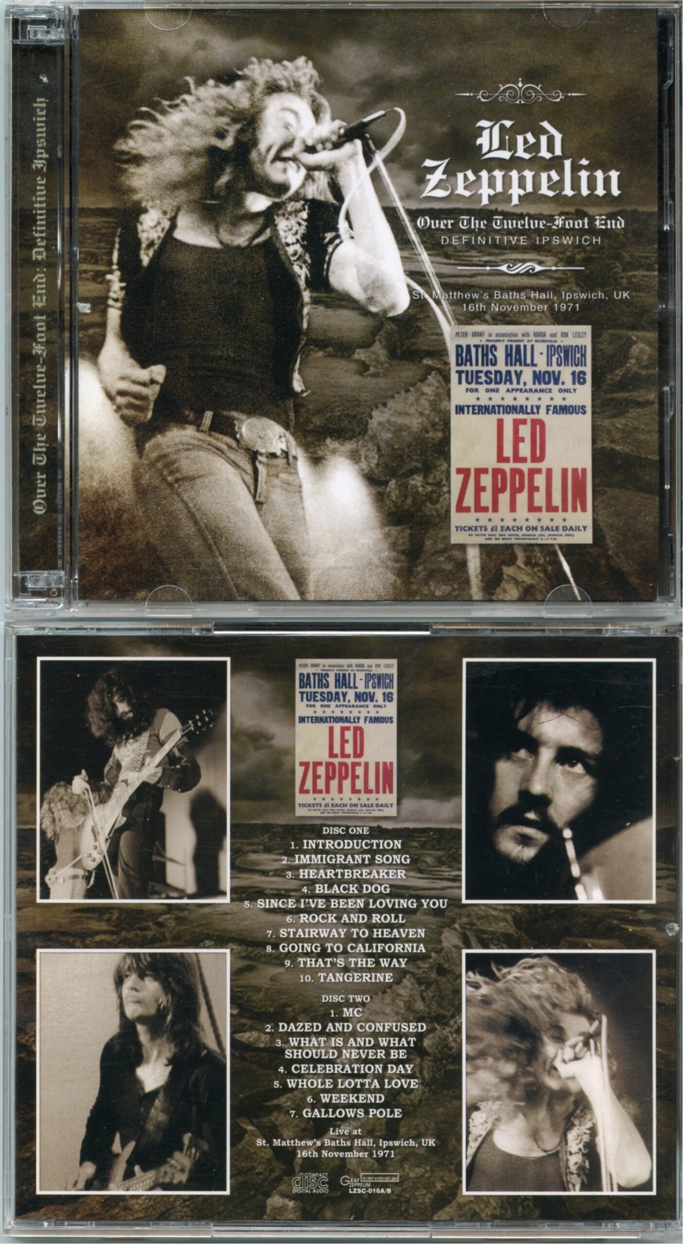 Led Zeppelin - Over the Twelve foot end (2 Cd Set) (St. Mathew´s Baths Hall, Ipswich UK 16th November 1971)