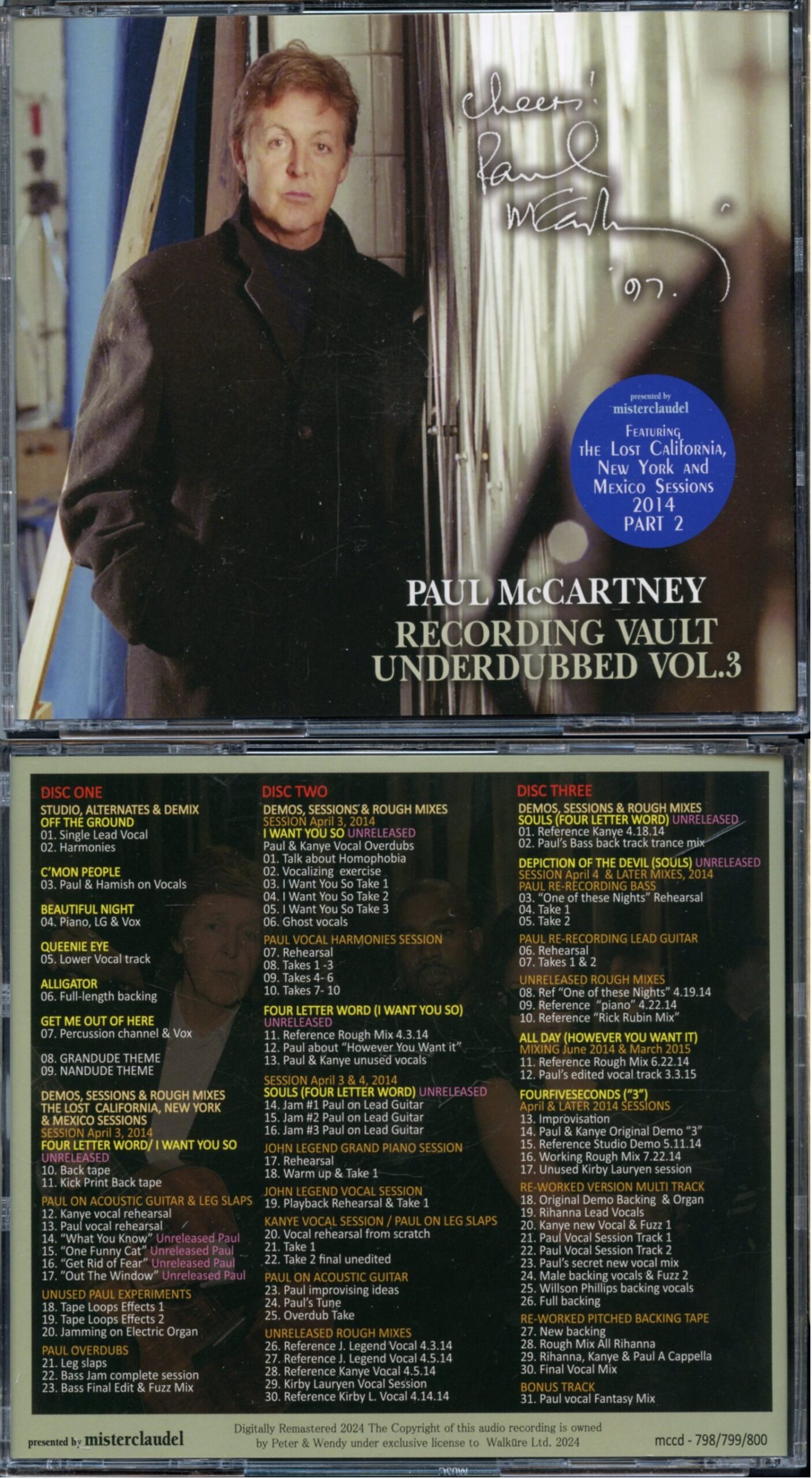 Paul Mccartney - Recording Vault Underdubbed Vol.3 (Featuring The lost California, New York and Mexico Sessions 2014) (3 CD Set) (Misterclaudel)