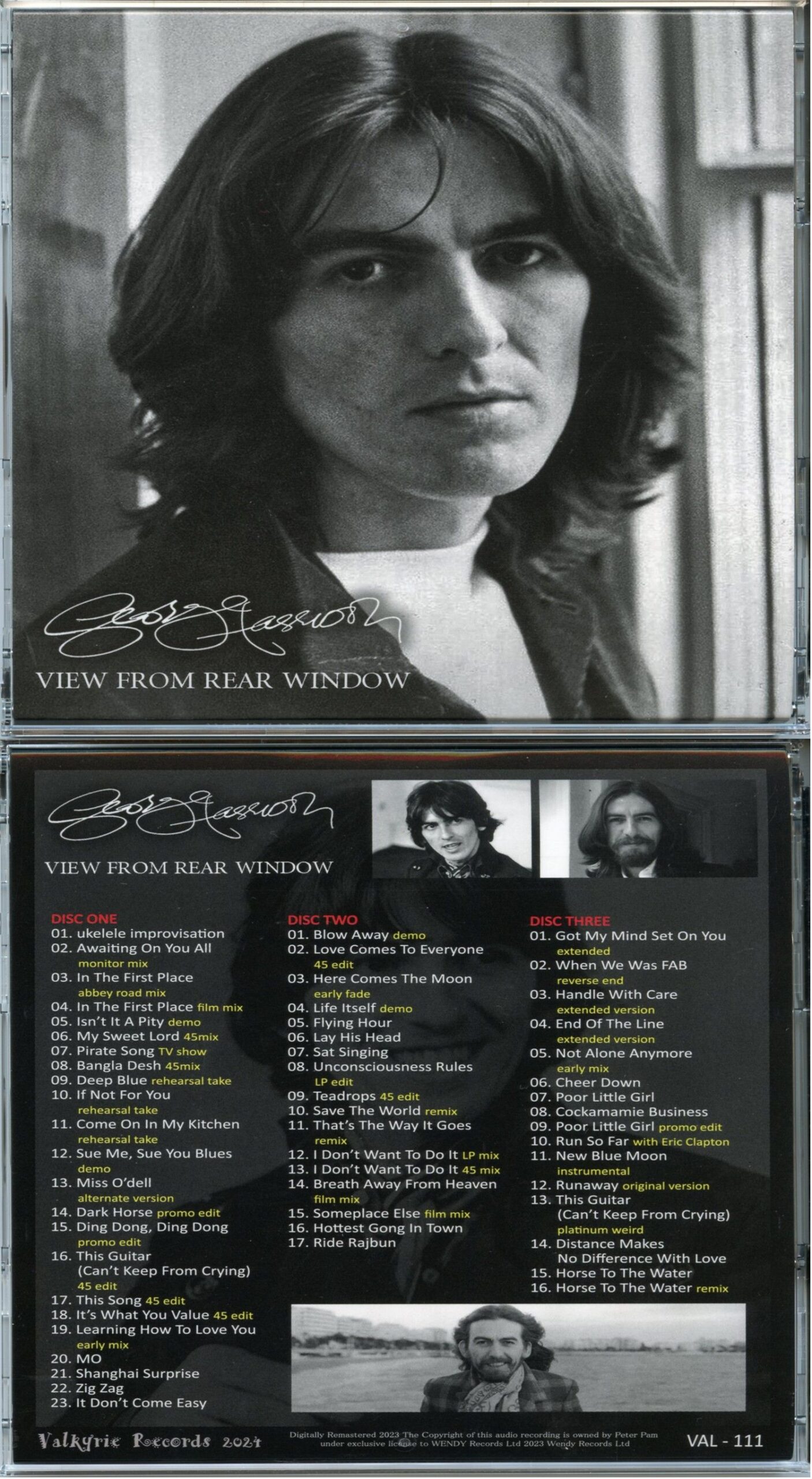 GEORGE HARRISON - View From Rear Window ( 3 CD SET ) ( 2024 Valkyrie ) ( Amazing Assorment of Rarities )