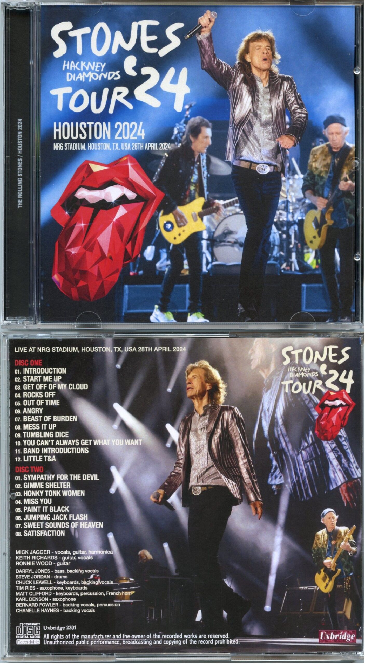 The Rolling Stones - Houston 2024 ( 2 CD SET ) ( UXBRIDGE ) ( NRG Stadium, Houston, TX, USA, April28th, 2024 )