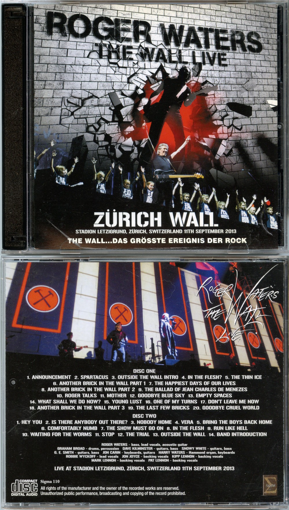 Roger Water - Zurich Wall ( 2 CD SET ) ( SIGMA ) ( Stadion Letzigrund, Zurich, Switzerland, September 11th, 2013 )