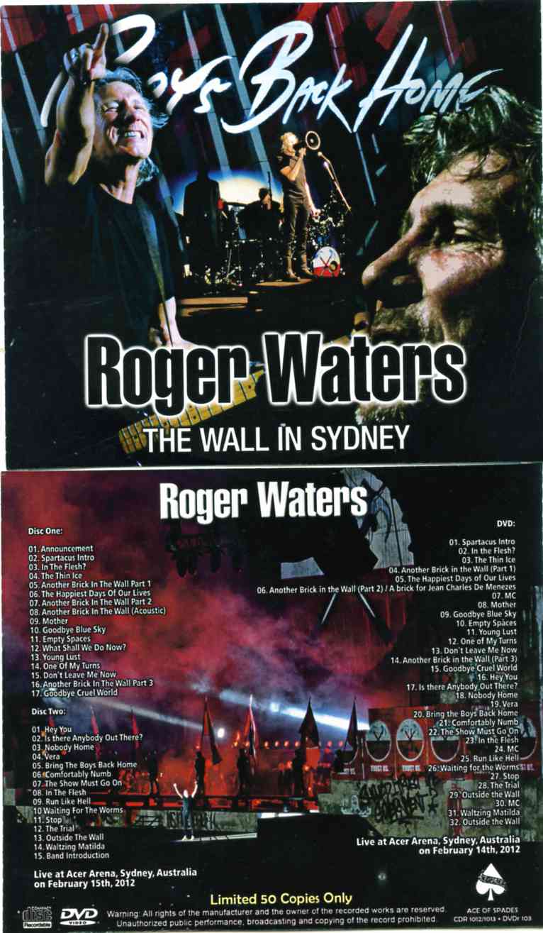 Roger Water - The Wall In Sydney ( 2 CD - 1 DVD ) ( Acer Arena , Sydney , Australia , February 15th , 2012 )