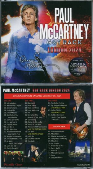 PAUL McCARTNEY - Got Back London 2024 ( 3 CD SET ) ( Piccadilly Circus ) ( Live at 02 Arena, London, UK, December 19th, 2024 )